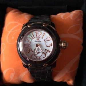 Genuine Ladies Leather Glam Rock Watch